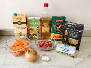 Ingredientes para Rissoto de calabaza