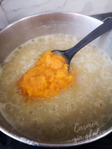 Añadimos el puré de calabaza