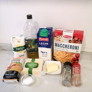 Ingredientes para preparar mac and cheese